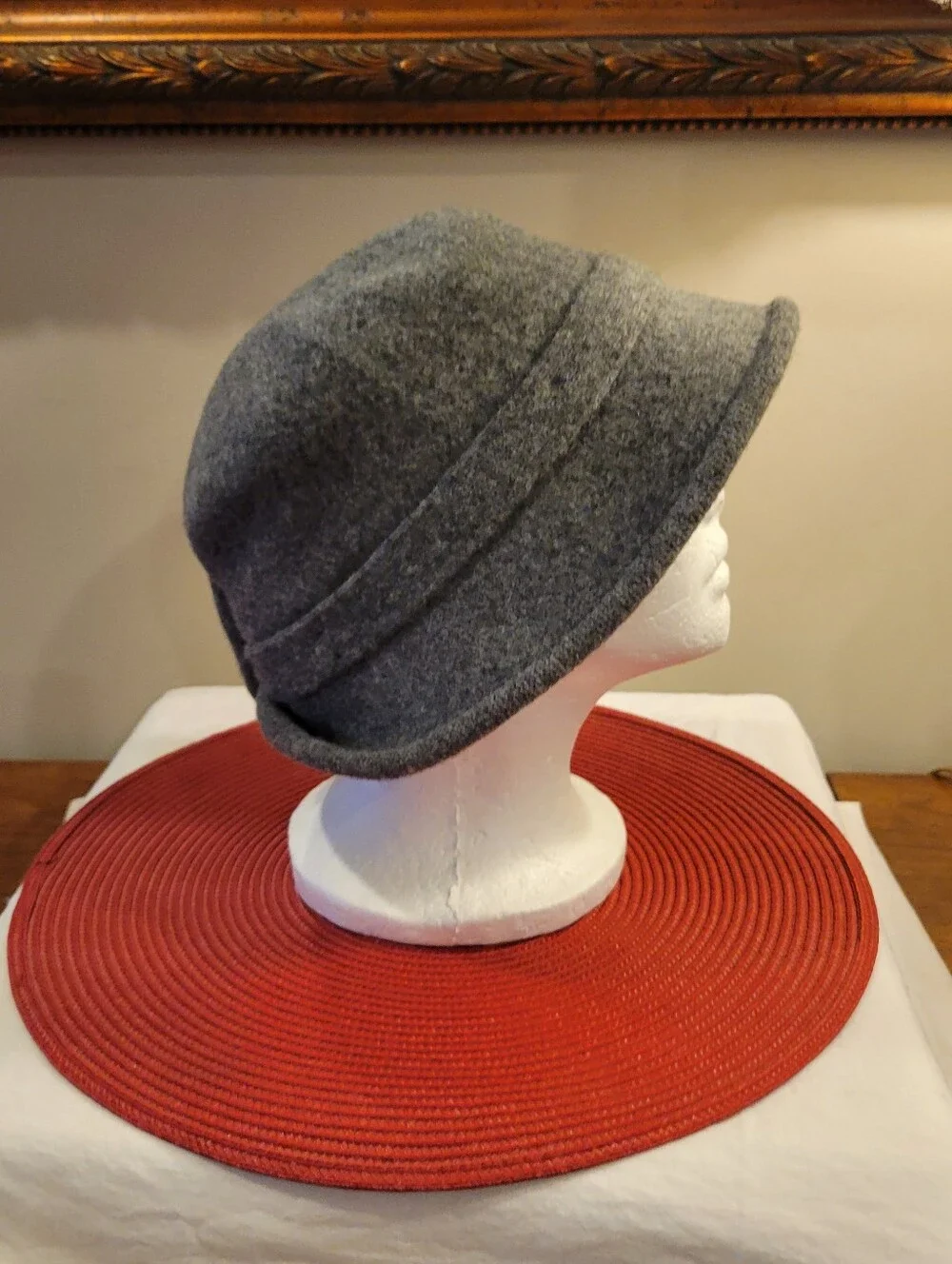 👠EUC~ SIGGI Classic Gray Wool Cloche Hat